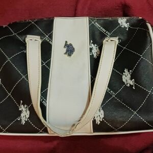 Ralph Lauren Black and Cream Shoulder Bag